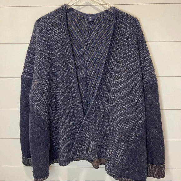 Gap Lambswool Oversized Blue Open Cardigan Sweater Womens Size XL - Picture 1 of 8